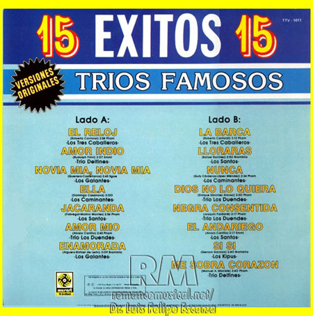 Tras - Tríos Famosos - 15 Éxitos